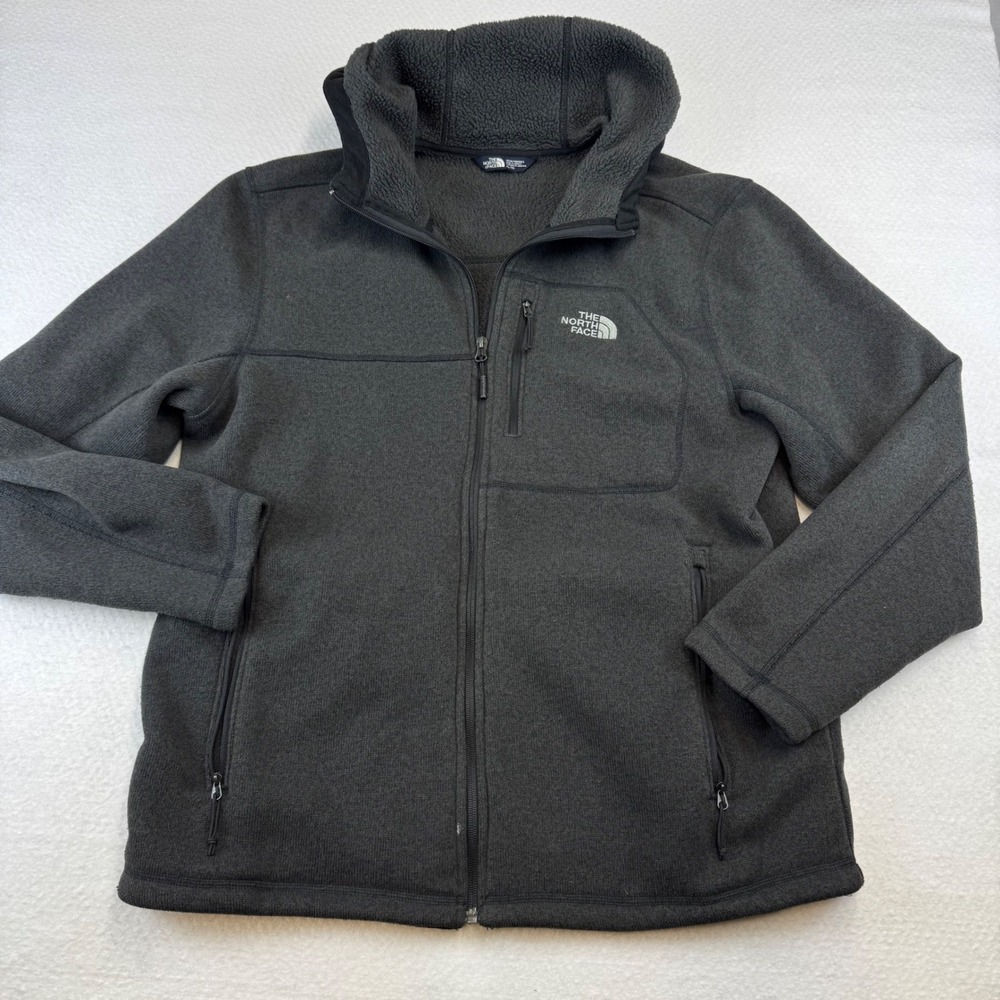 The North Face Jacket Mens XL Grey Gordon Lyons Full Zip Hoodie Sweater Fleece - Picture 2 of 8